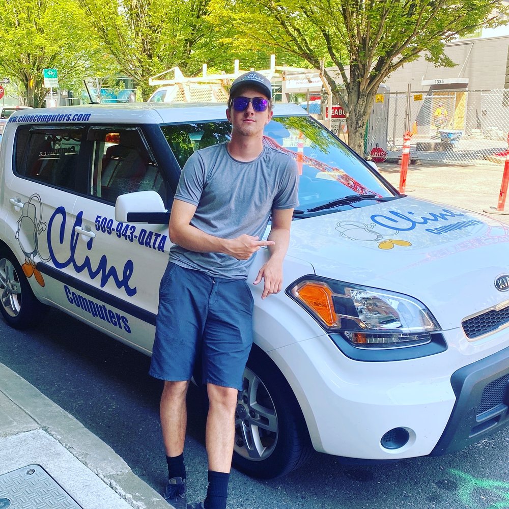 Cline Computers team with service vehicle