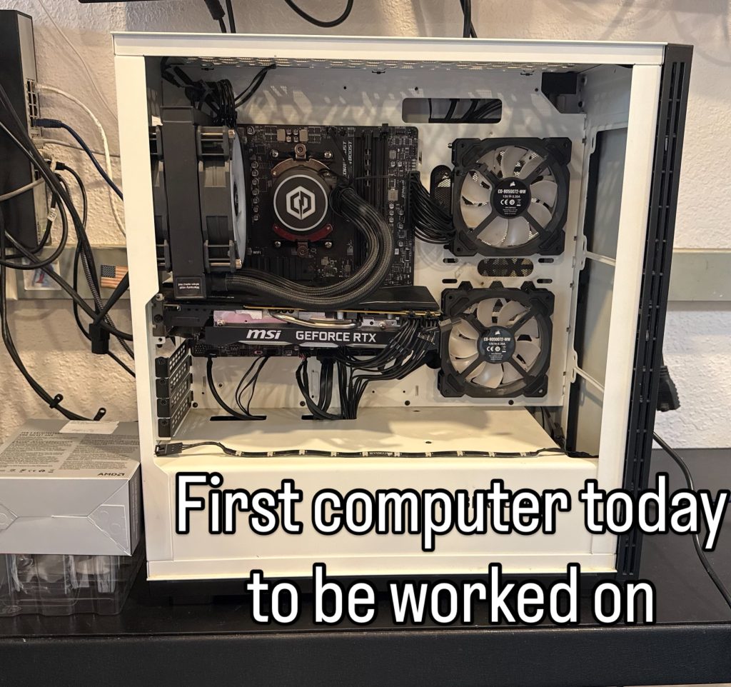 Computer repair bench at Cline Computers